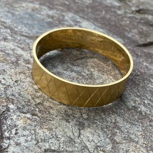 Vintage Monet Gold Textured Bangle Bracelet